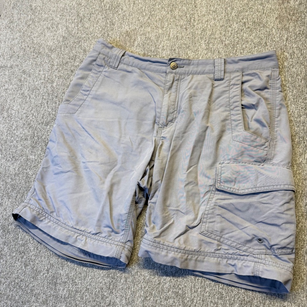Mountain Khakis Granite Creek Cargo Shorts Mens 33 Gray Nylon Hiking Outdoor